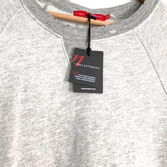 NWT N:Philanthropy CalaLilly Gray Mini Sleeve Sweatshirt Dress Size Small - Picture 8 of 16